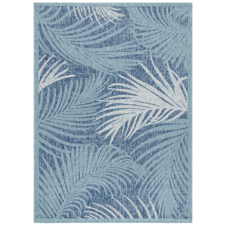 SAFAVIEH Outdoor CY8557-39421 Courtyard Aqua / Navy Rug Image 1