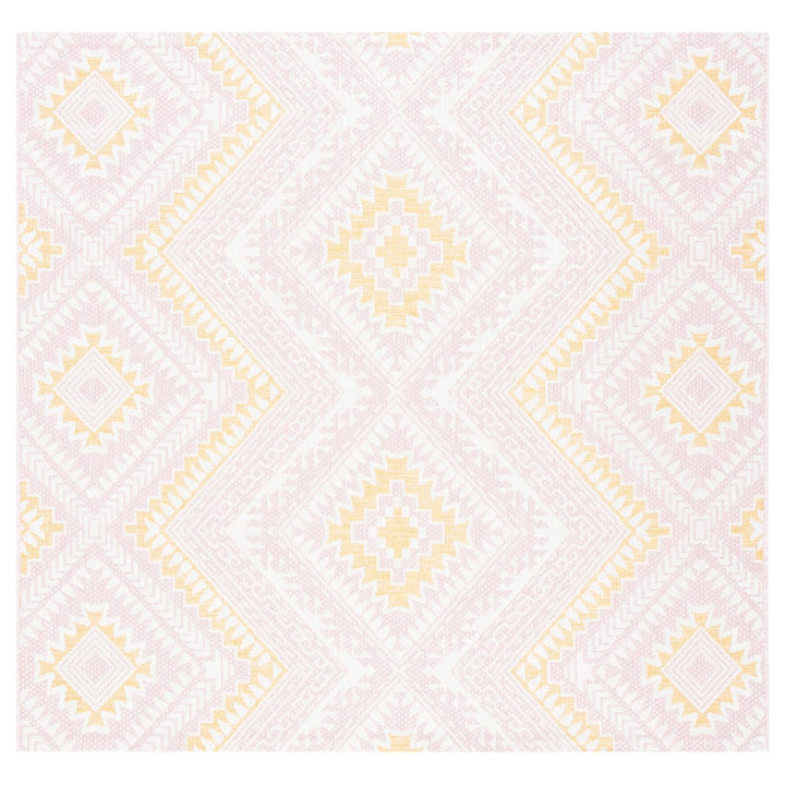 SAFAVIEH Outdoor CY8548-56221 Courtyard Pink / Gold Rug Image 7