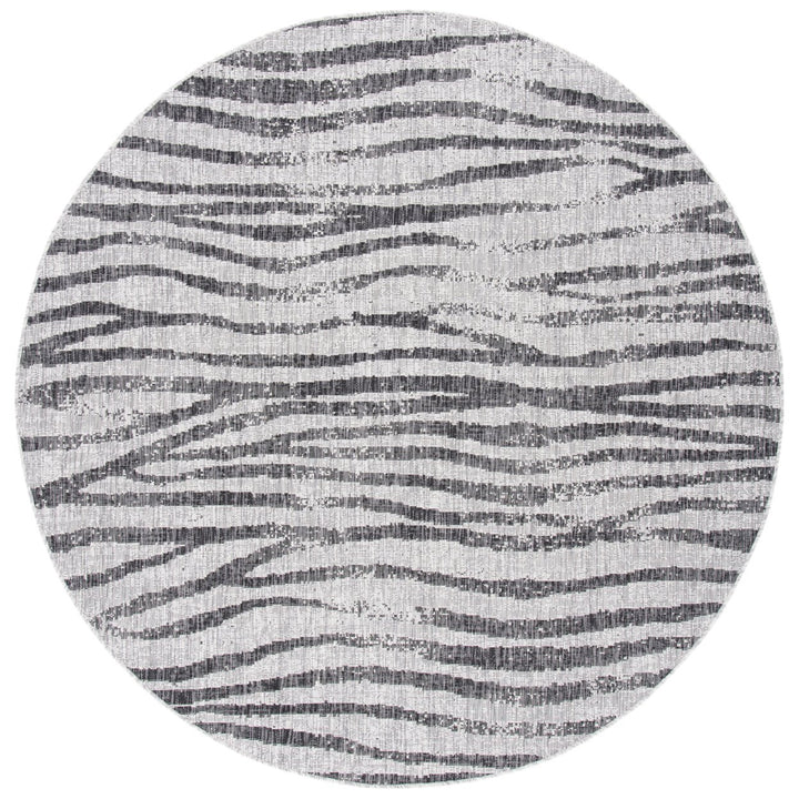 SAFAVIEH Outdoor CY8551-37612 Courtyard Grey / Black Rug Image 1