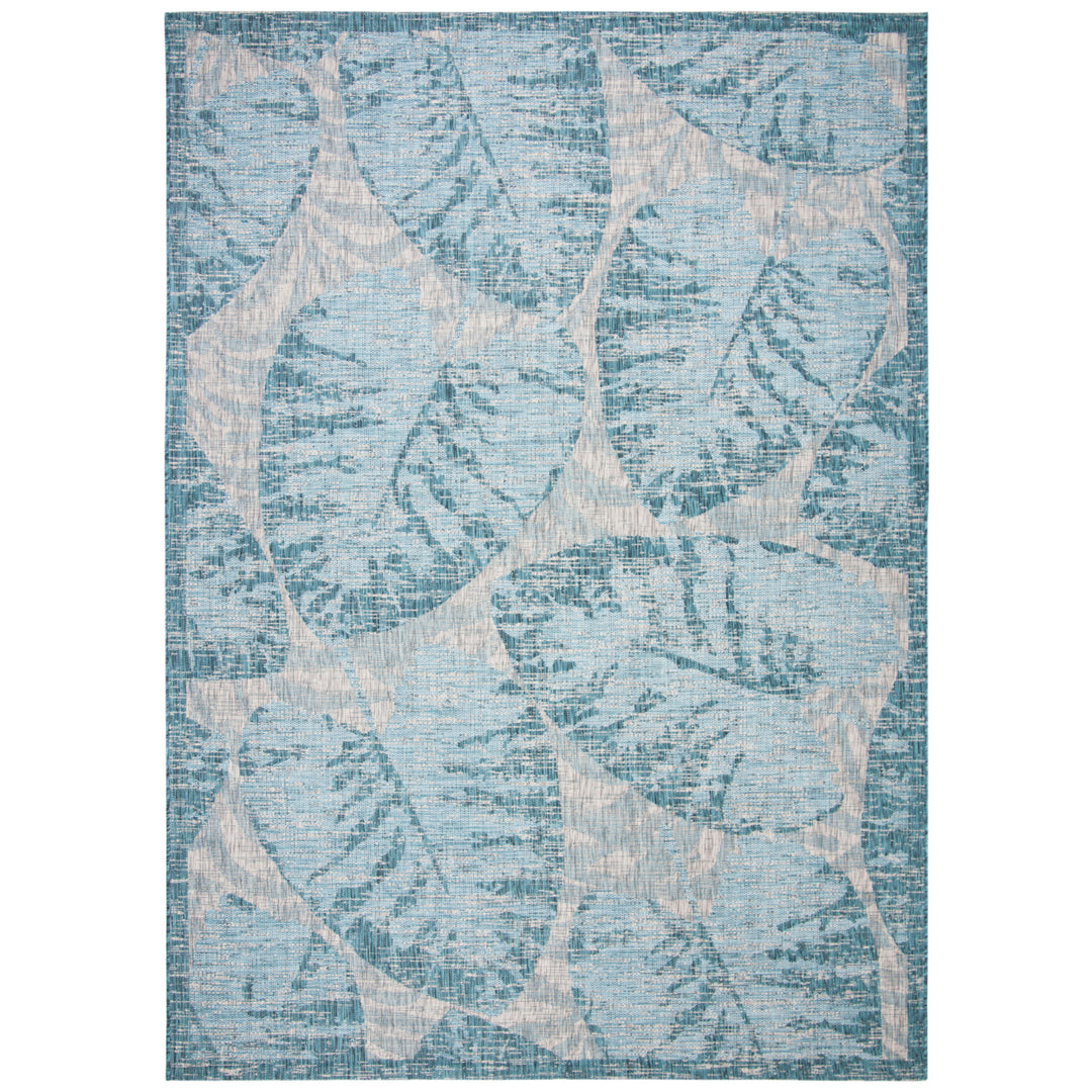 SAFAVIEH Outdoor CY8556-37212 Courtyard Grey / Aqua Rug Image 4