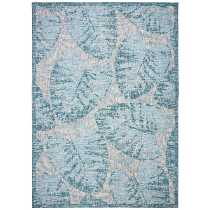 SAFAVIEH Outdoor CY8556-37212 Courtyard Grey / Aqua Rug Image 4