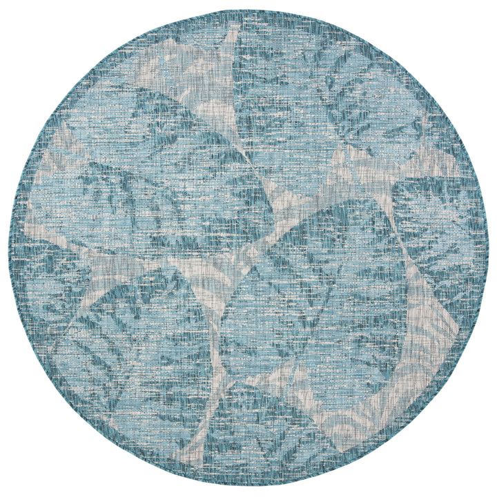 SAFAVIEH Outdoor CY8556-37212 Courtyard Grey / Aqua Rug Image 5