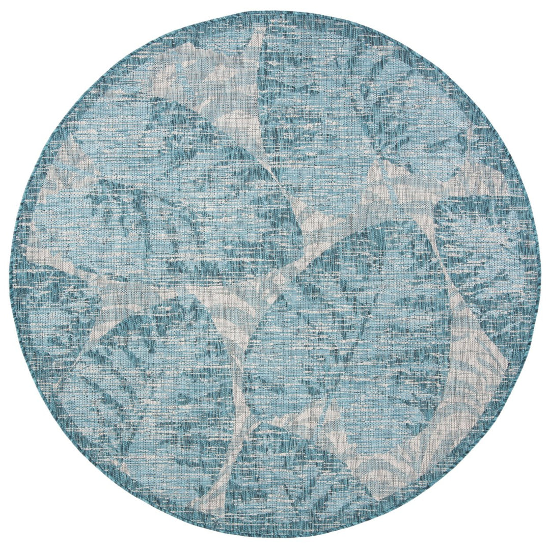 SAFAVIEH Outdoor CY8556-37212 Courtyard Grey / Aqua Rug Image 1