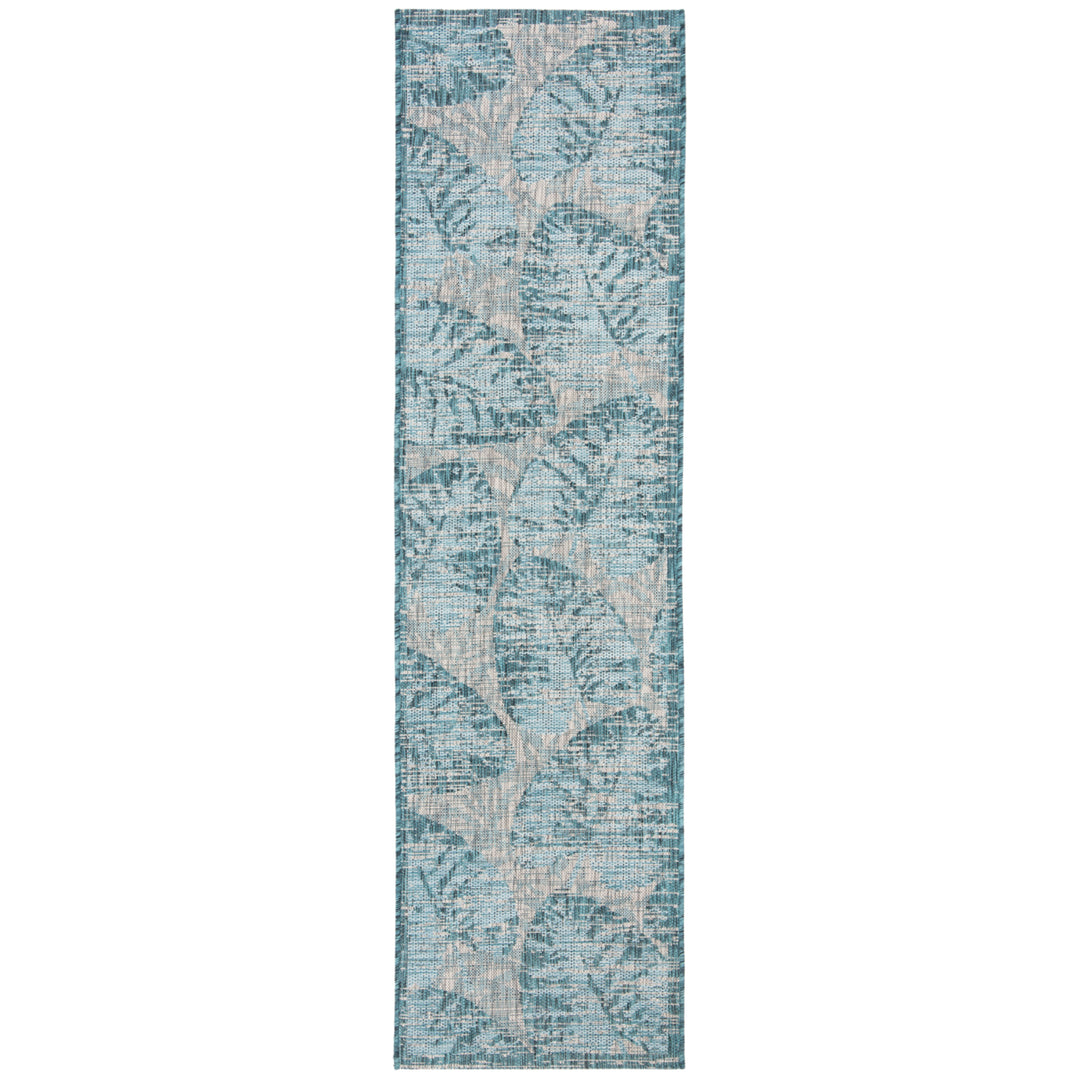 SAFAVIEH Outdoor CY8556-37212 Courtyard Grey / Aqua Rug Image 6