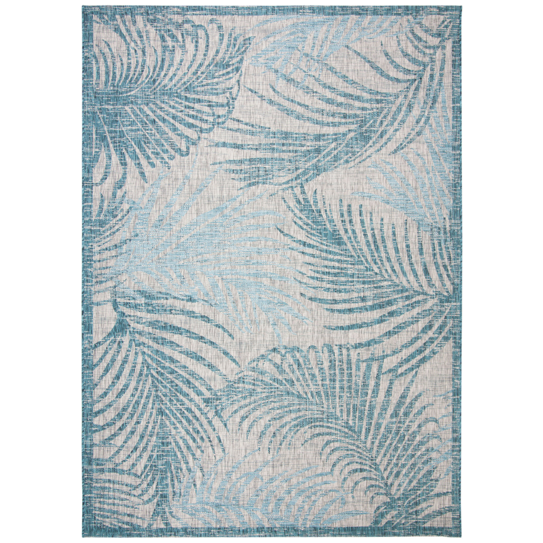 SAFAVIEH Outdoor CY8557-37212 Courtyard Grey / Aqua Rug Image 4