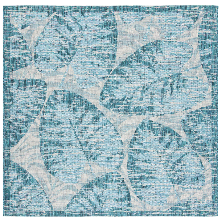 SAFAVIEH Outdoor CY8556-37212 Courtyard Grey / Aqua Rug Image 7