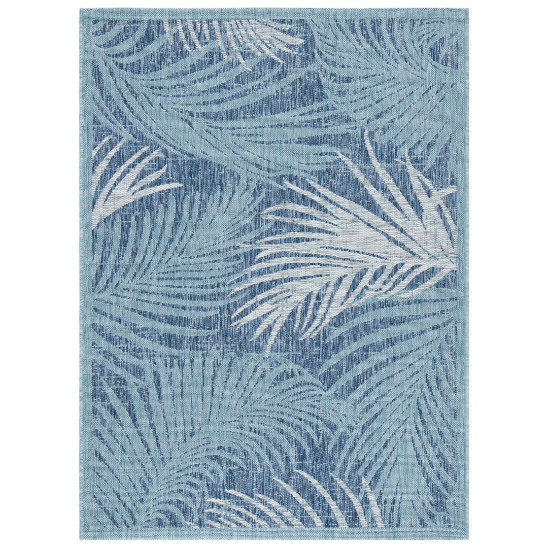 SAFAVIEH Outdoor CY8557-39421 Courtyard Aqua / Navy Rug Image 1