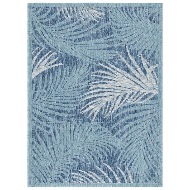 SAFAVIEH Outdoor CY8557-39421 Courtyard Aqua / Navy Rug Image 1