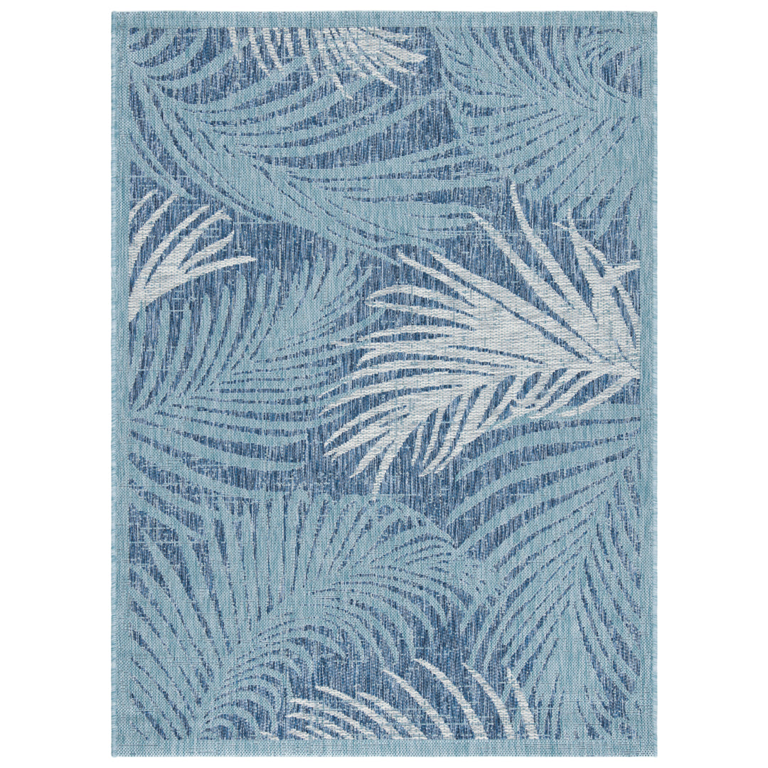 SAFAVIEH Outdoor CY8557-39421 Courtyard Aqua / Navy Rug Image 9