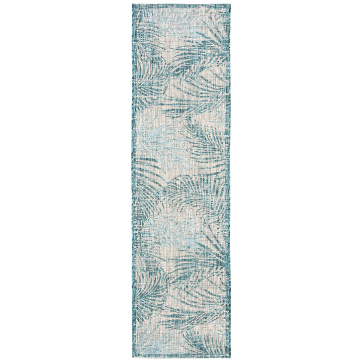 SAFAVIEH Outdoor CY8557-37212 Courtyard Grey / Aqua Rug Image 6