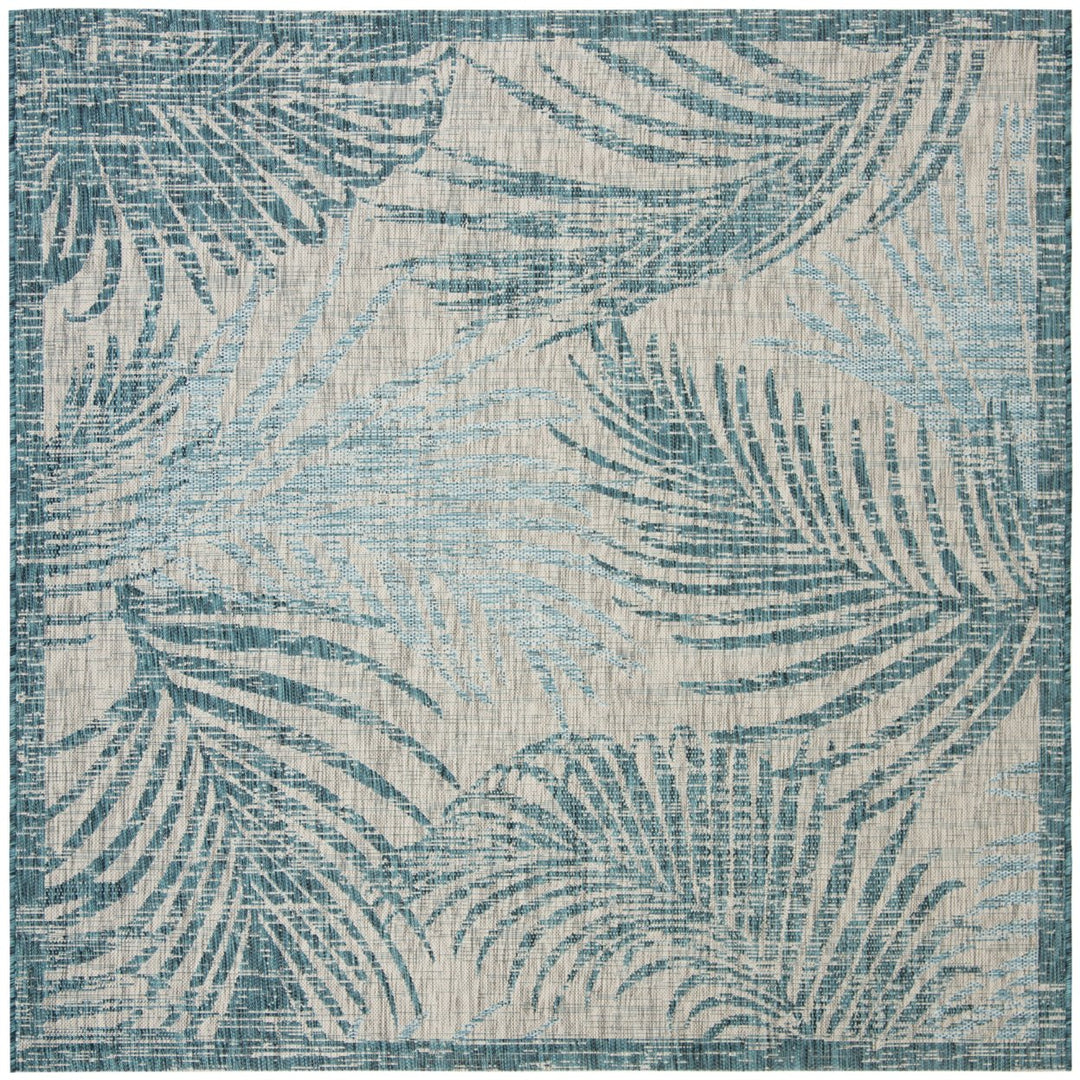 SAFAVIEH Outdoor CY8557-37212 Courtyard Grey / Aqua Rug Image 7