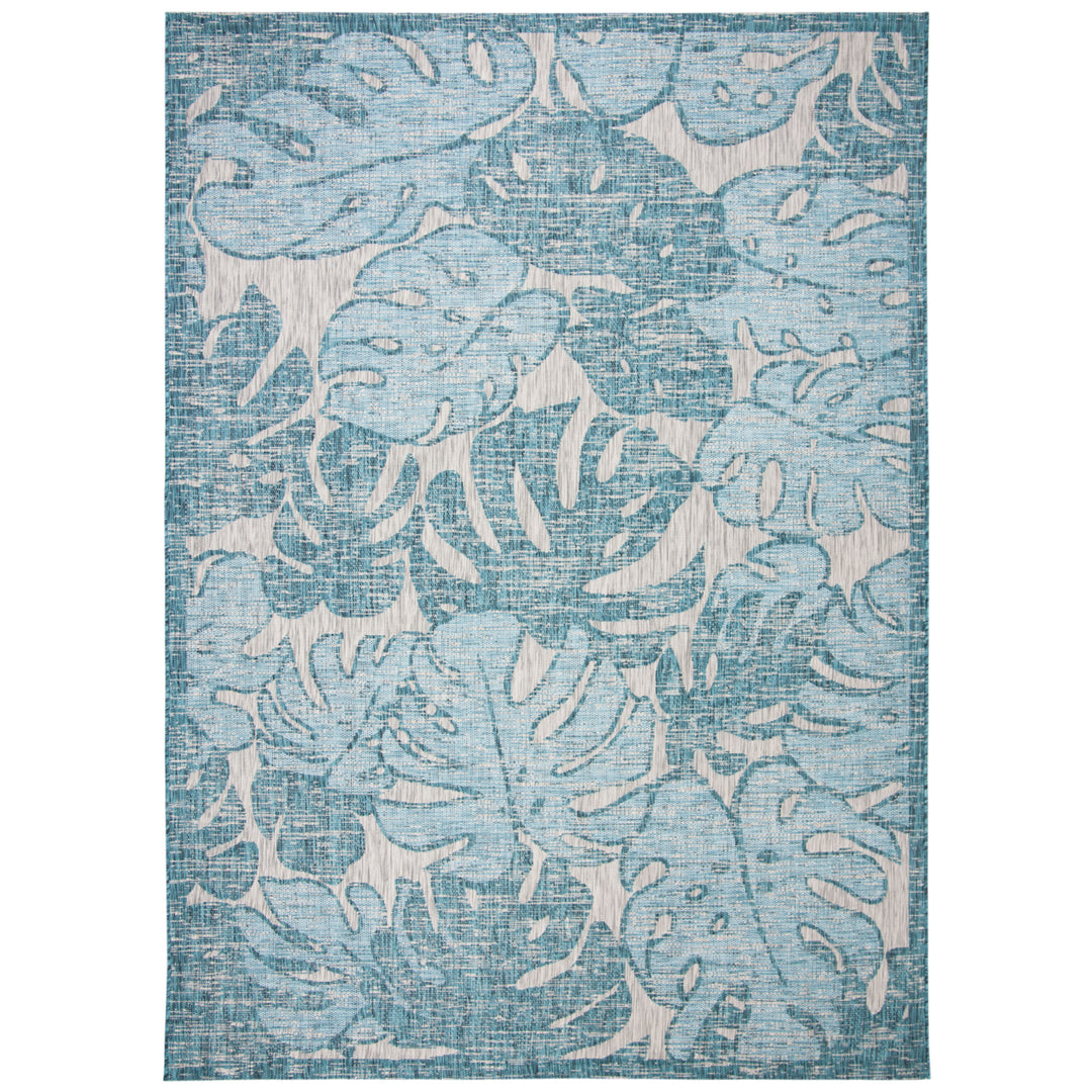 SAFAVIEH Outdoor CY8560-37212 Courtyard Grey / Aqua Rug Image 4