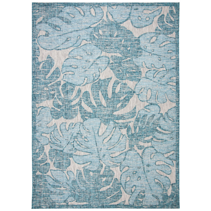 SAFAVIEH Outdoor CY8560-37212 Courtyard Grey / Aqua Rug Image 4