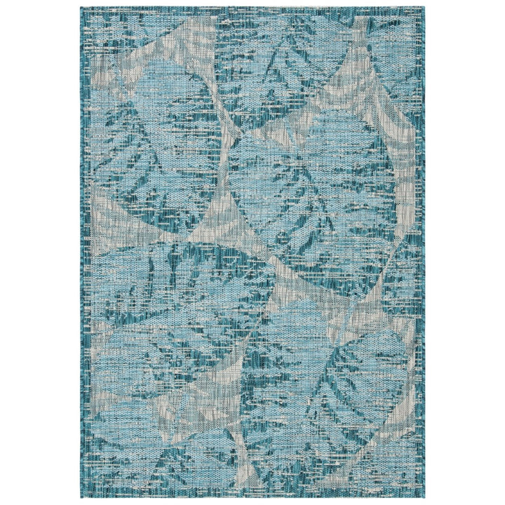 SAFAVIEH Outdoor CY8556-37212 Courtyard Grey / Aqua Rug Image 10