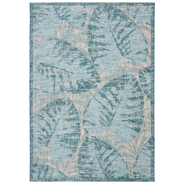 SAFAVIEH Outdoor CY8556-37212 Courtyard Grey / Aqua Rug Image 11