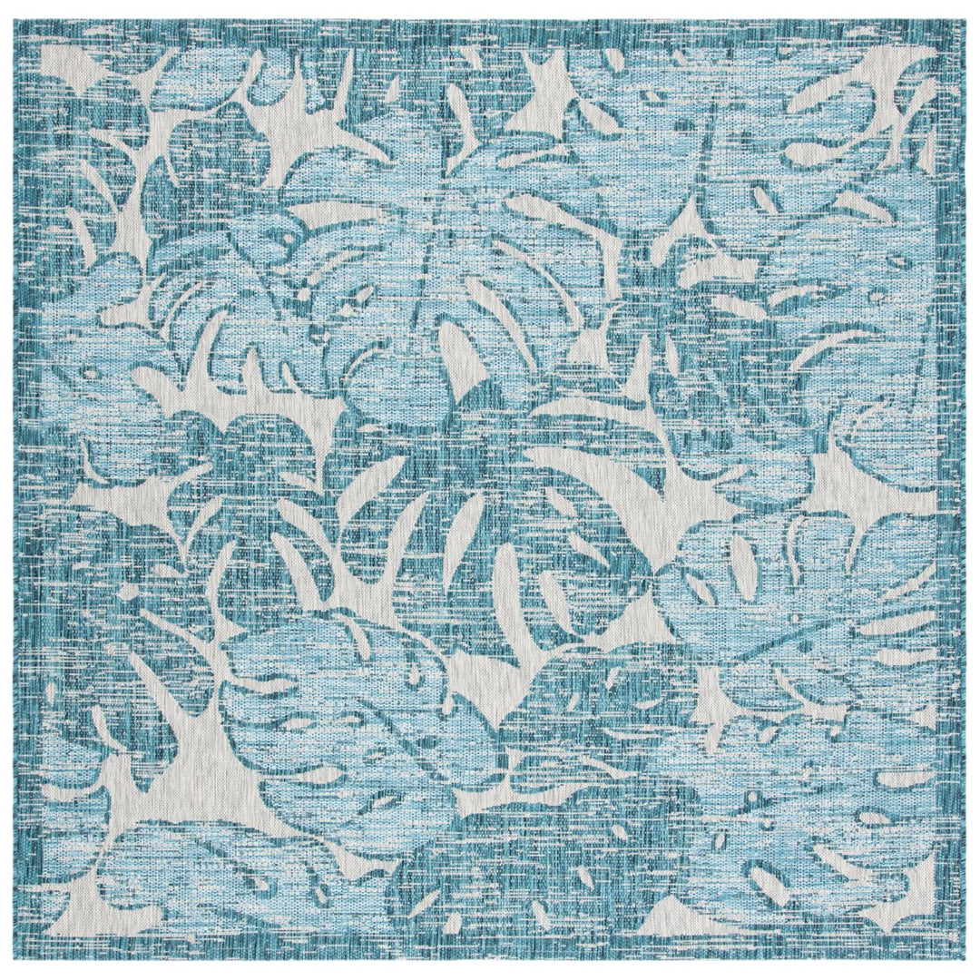 SAFAVIEH Outdoor CY8560-37212 Courtyard Grey / Aqua Rug Image 7