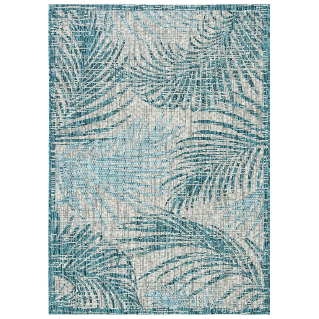 SAFAVIEH Outdoor CY8557-37212 Courtyard Grey / Aqua Rug Image 10