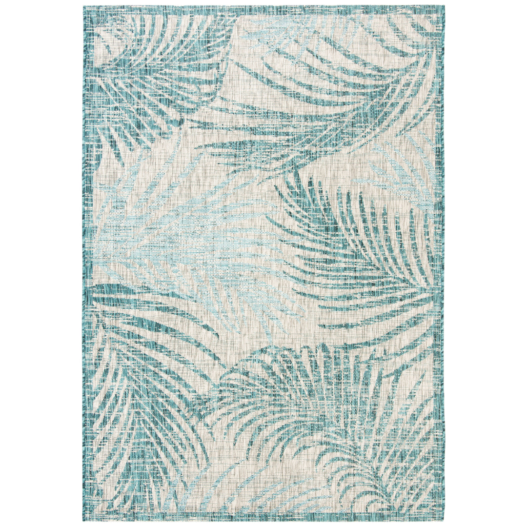 SAFAVIEH Outdoor CY8557-37212 Courtyard Grey / Aqua Rug Image 11