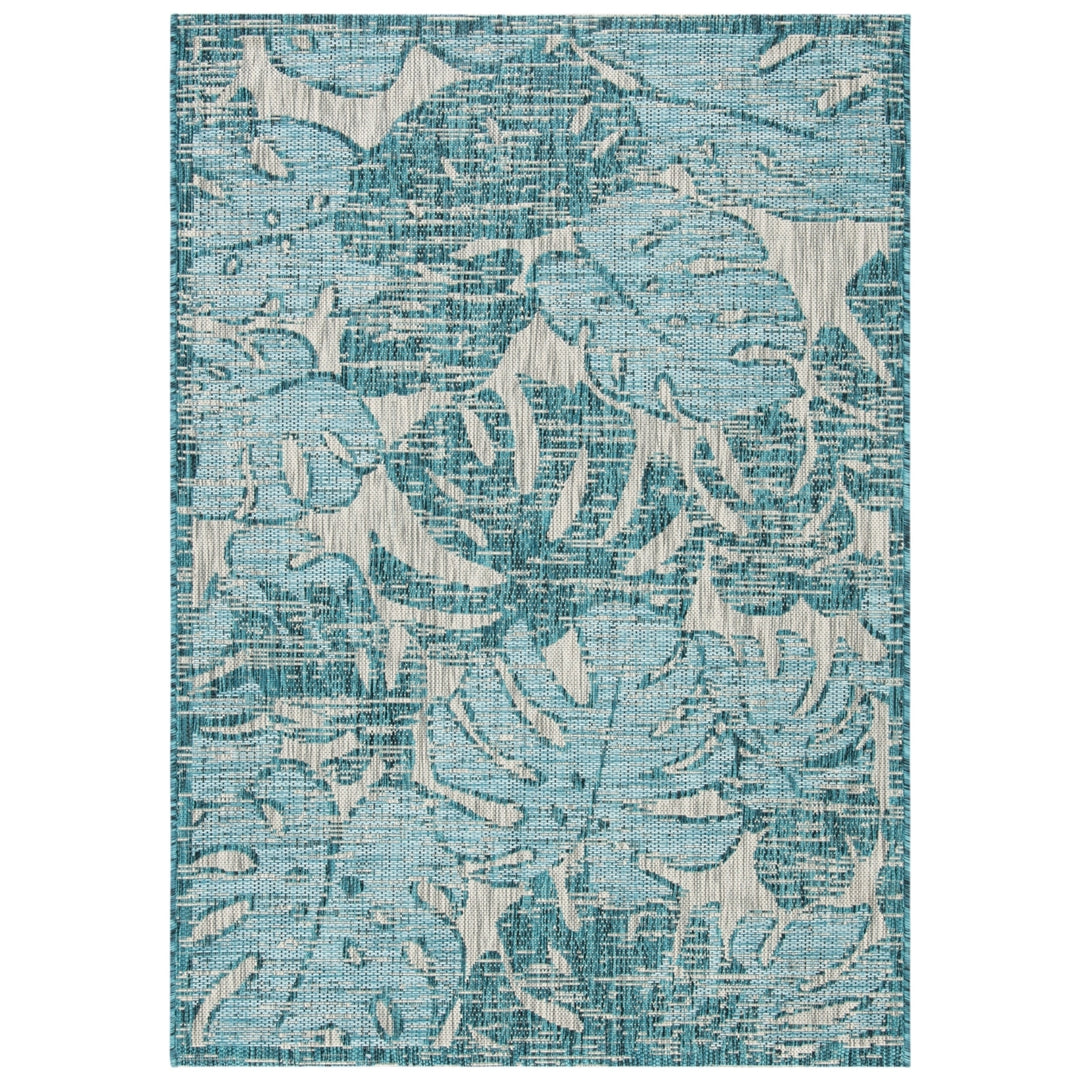 SAFAVIEH Outdoor CY8560-37212 Courtyard Grey / Aqua Rug Image 10