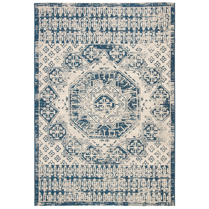 SAFAVIEH Outdoor CY8578-25812 Courtyard Beige / Navy Rug Image 1