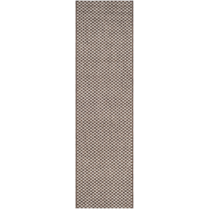 SAFAVIEH Outdoor CY8653-36321 Courtyard Lt Brown / Lt Grey Rug Image 1