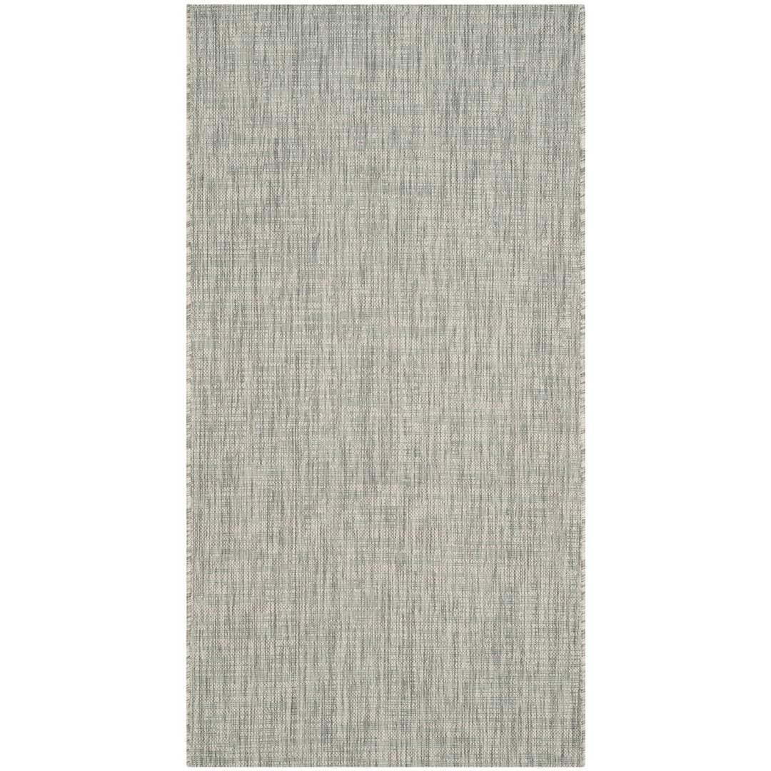 SAFAVIEH Outdoor CY8576-37111 Courtyard Grey / Turquoise Rug Image 1