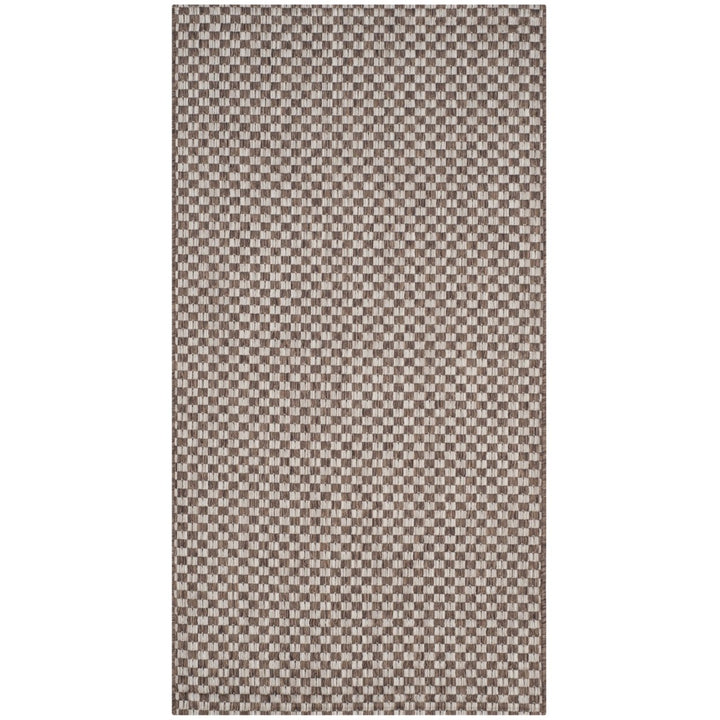 SAFAVIEH Outdoor CY8653-36321 Courtyard Lt Brown / Lt Grey Rug Image 1