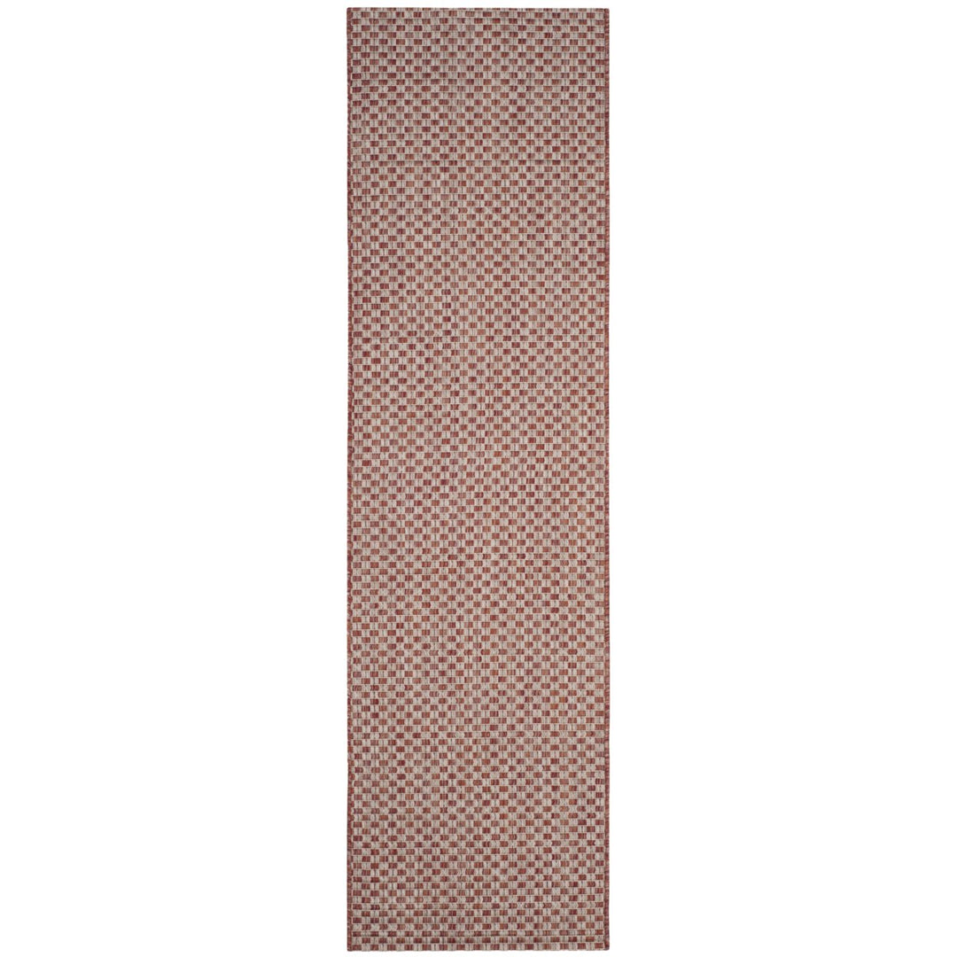 SAFAVIEH Outdoor CY8653-36521 Courtyard Rust / Light Grey Rug Image 1