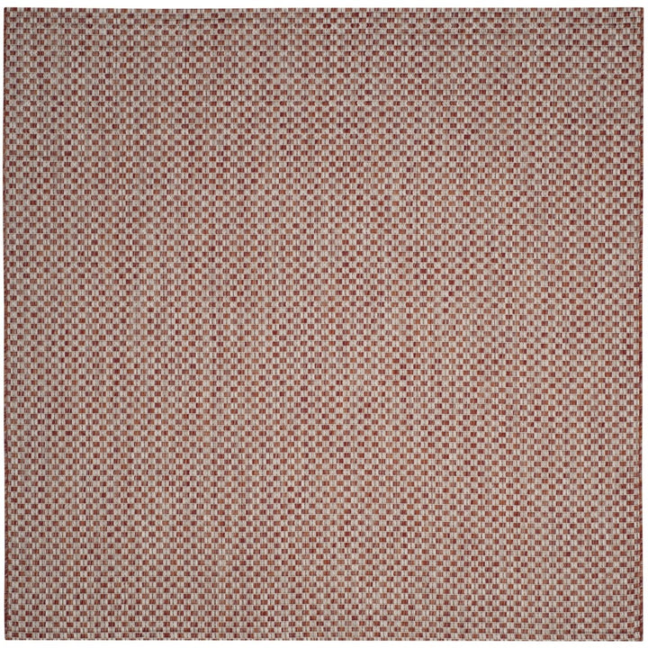 SAFAVIEH Outdoor CY8653-36521 Courtyard Rust / Light Grey Rug Image 1