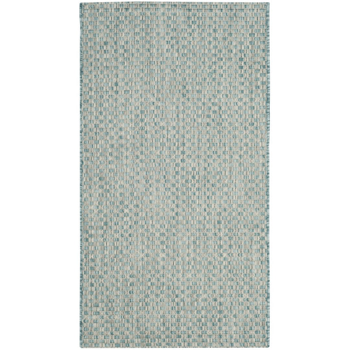 SAFAVIEH Outdoor CY8653-37121 Courtyard Lt Blue / Lt Grey Rug Image 1