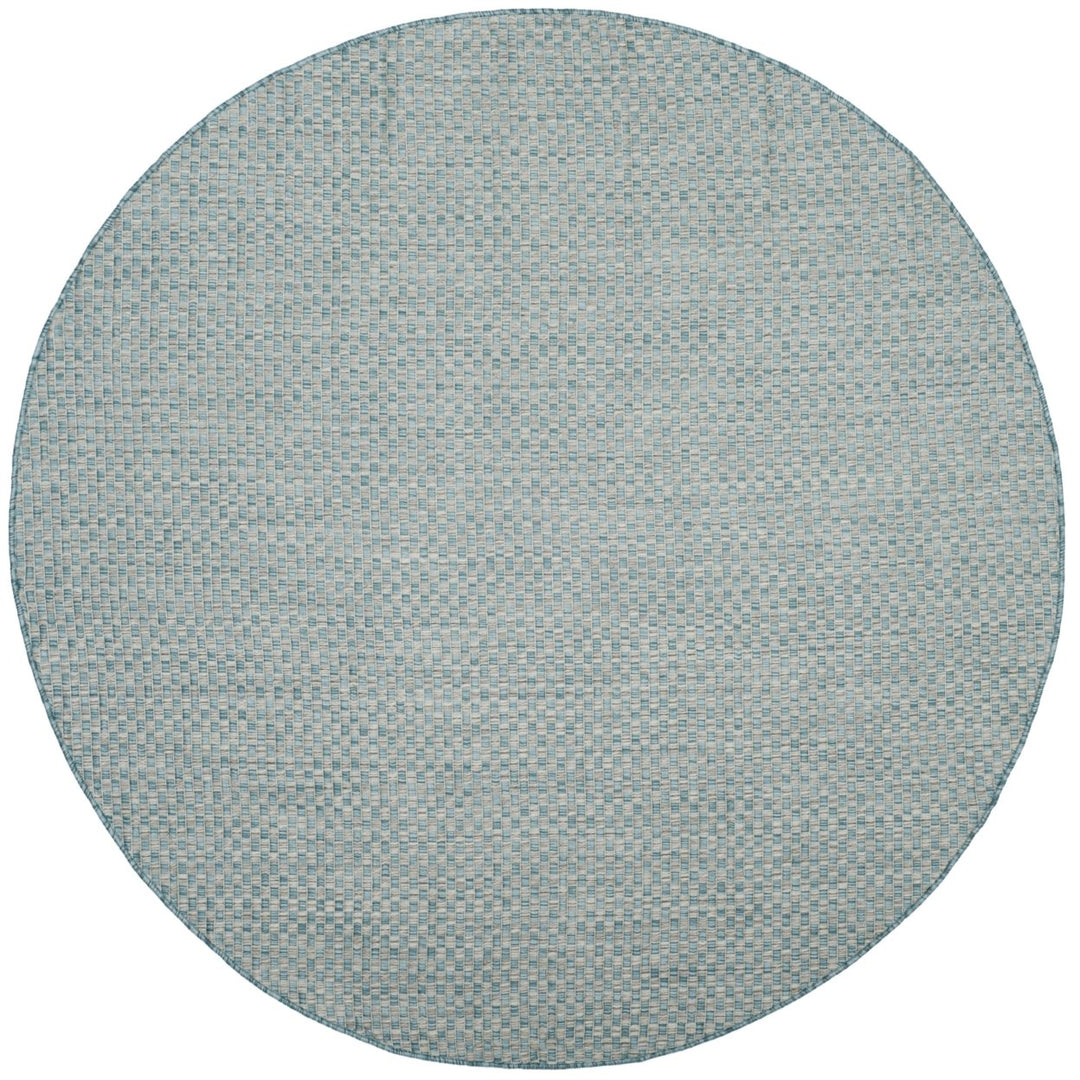 SAFAVIEH Outdoor CY8653-37121 Courtyard Lt Blue / Lt Grey Rug Image 1