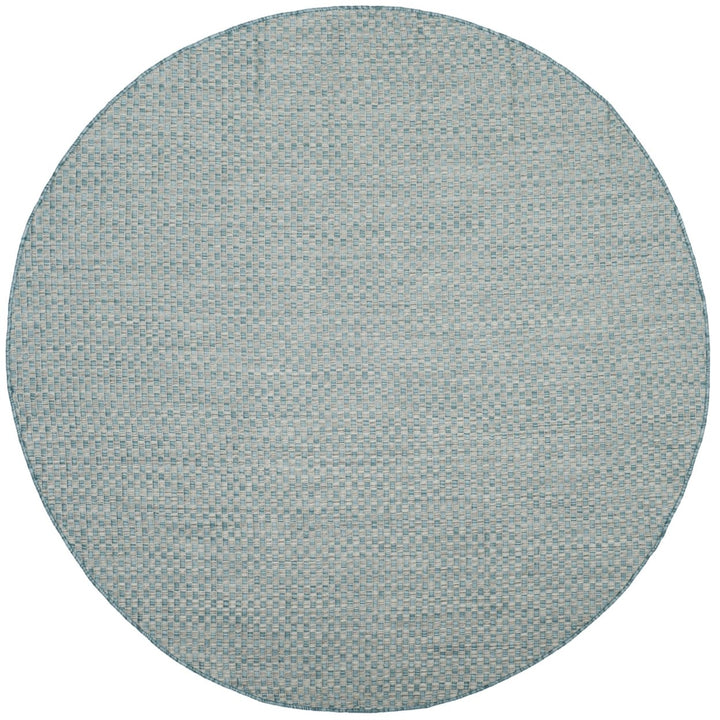 SAFAVIEH Outdoor CY8653-37121 Courtyard Lt Blue / Lt Grey Rug Image 1