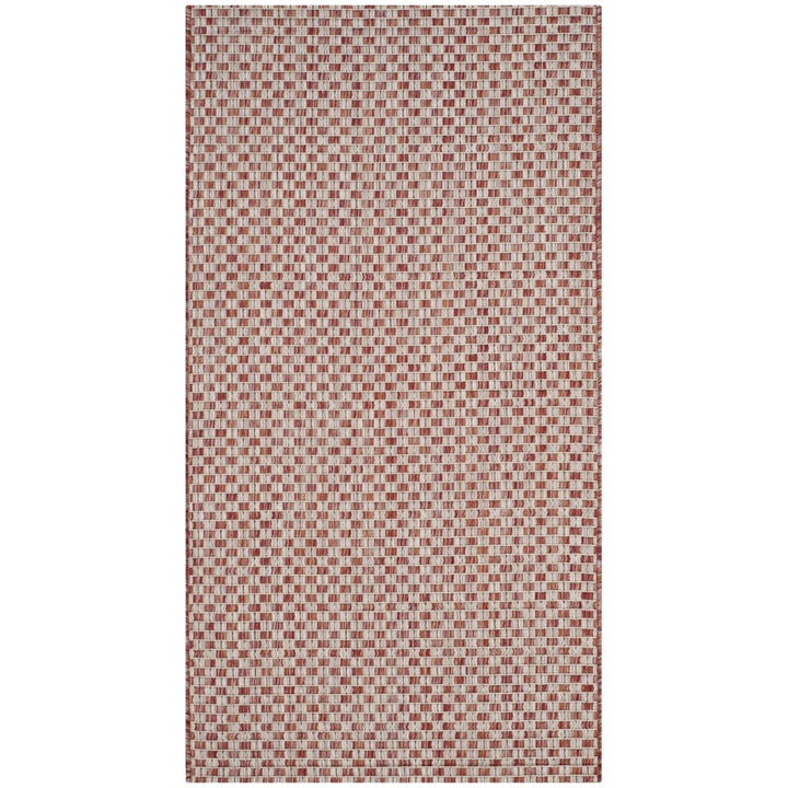 SAFAVIEH Outdoor CY8653-36521 Courtyard Rust / Light Grey Rug Image 1