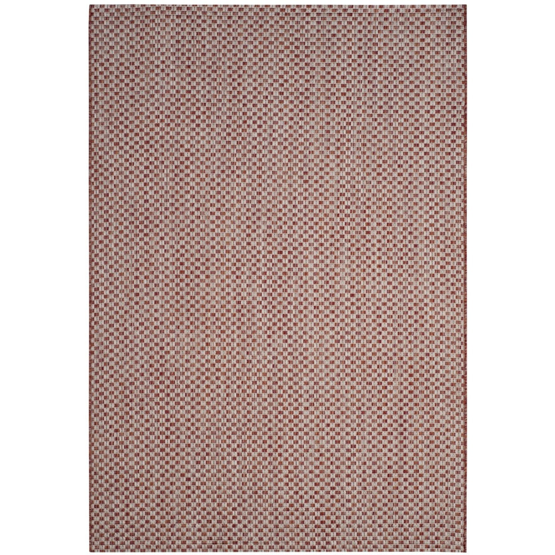 SAFAVIEH Outdoor CY8653-36521 Courtyard Rust / Light Grey Rug Image 1