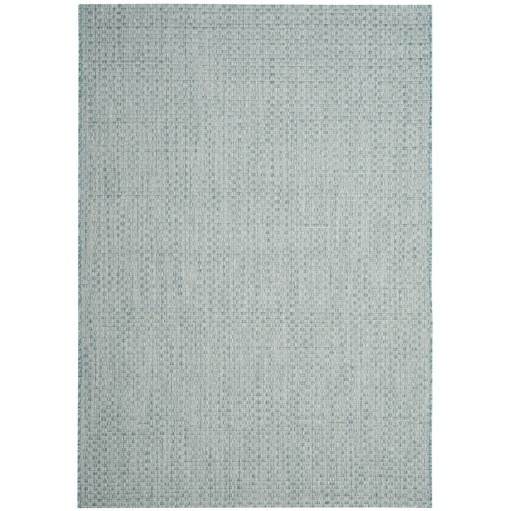 SAFAVIEH Outdoor CY8653-37121 Courtyard Lt Blue / Lt Grey Rug Image 1