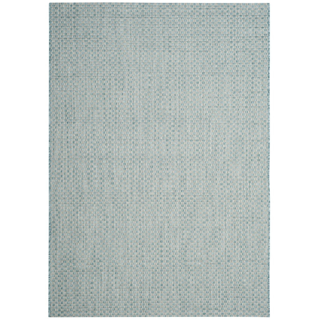 SAFAVIEH Outdoor CY8653-37121 Courtyard Lt Blue / Lt Grey Rug Image 1