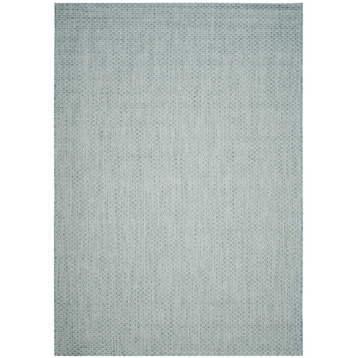 SAFAVIEH Outdoor CY8653-37121 Courtyard Lt Blue / Lt Grey Rug Image 1