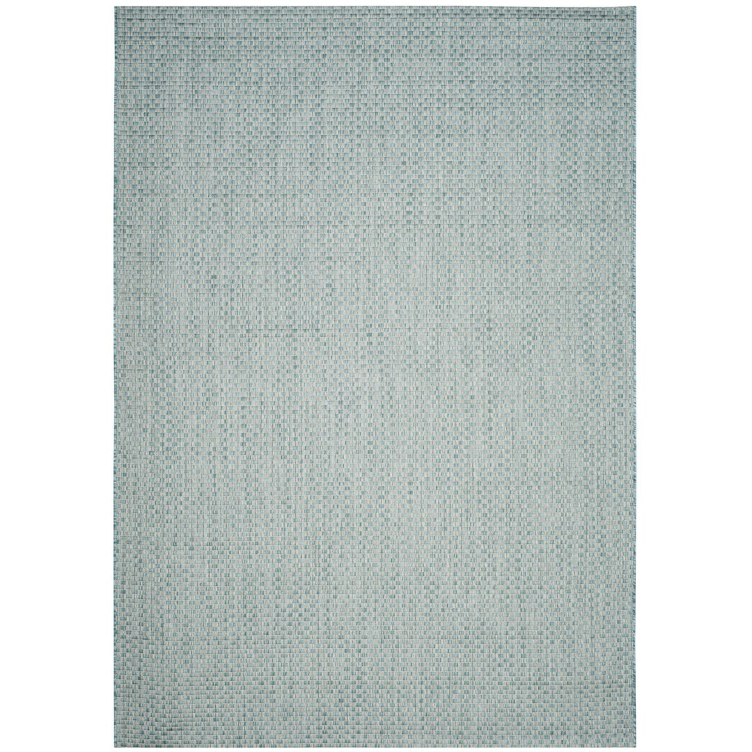 SAFAVIEH Outdoor CY8653-37121 Courtyard Lt Blue / Lt Grey Rug Image 1