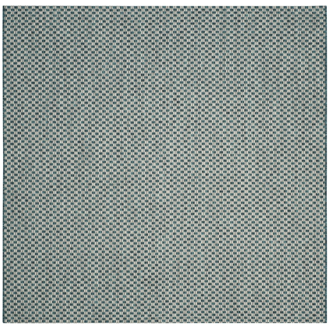 SAFAVIEH Outdoor CY8653-37221 Courtyard Turquoise / Light Grey Rug Image 1