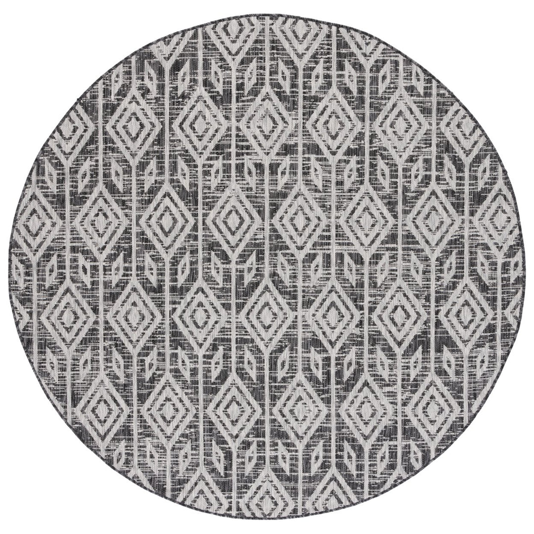 SAFAVIEH Outdoor CY8662-37621 Courtyard Black / Grey Rug Image 1