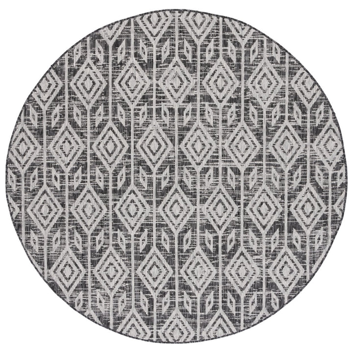 SAFAVIEH Outdoor CY8662-37621 Courtyard Black / Grey Rug Image 1