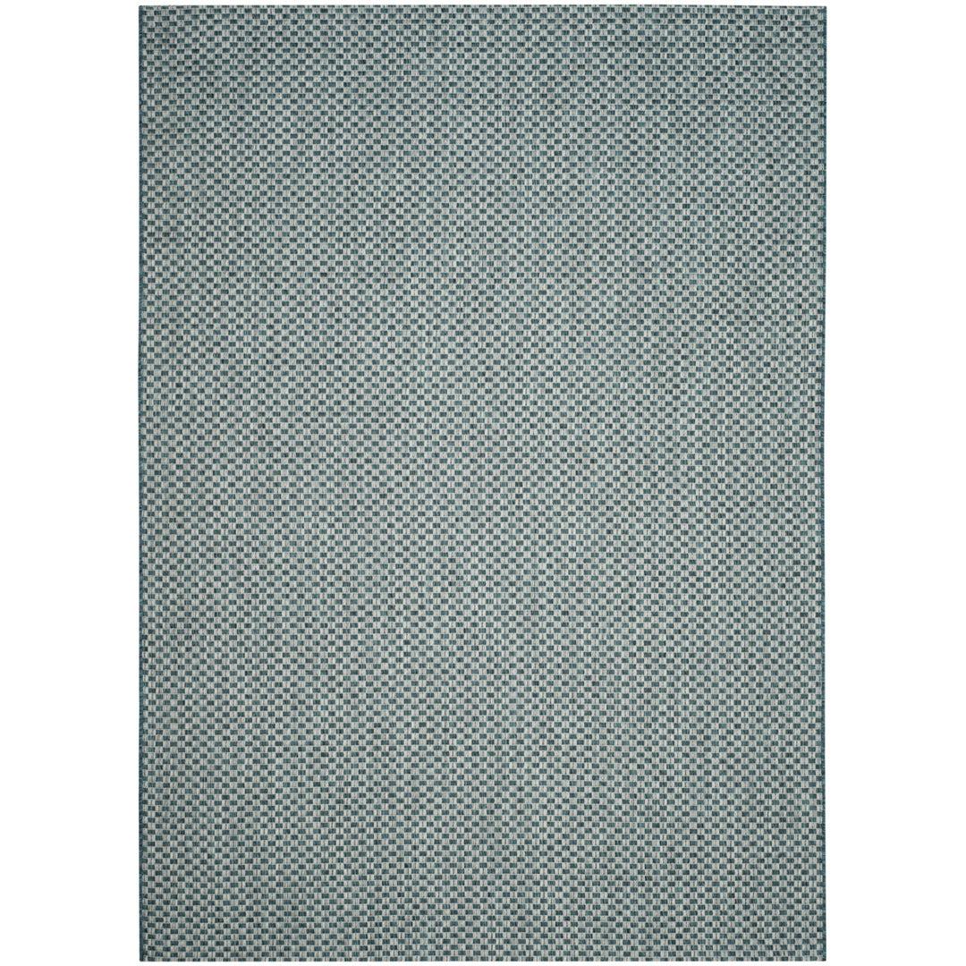 SAFAVIEH Outdoor CY8653-37221 Courtyard Turquoise / Light Grey Rug Image 1