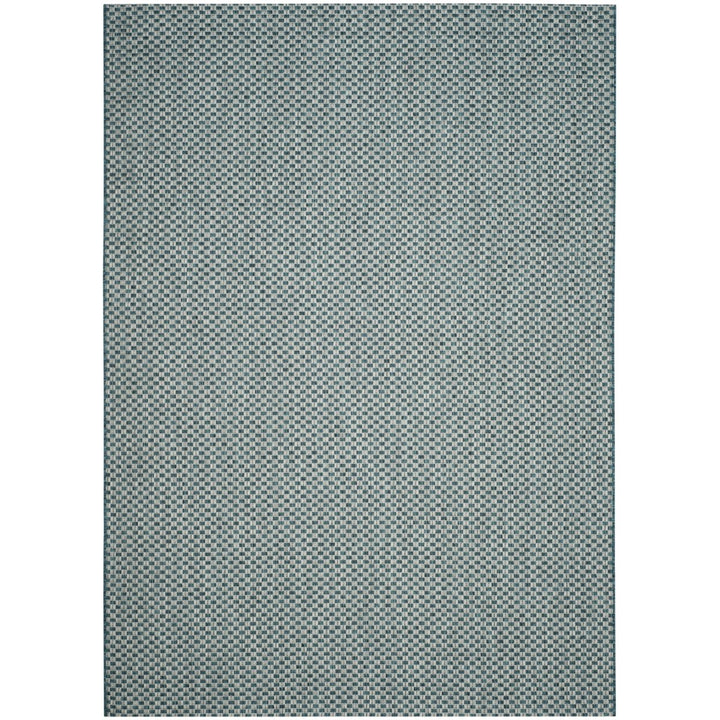 SAFAVIEH Outdoor CY8653-37221 Courtyard Turquoise / Light Grey Rug Image 1