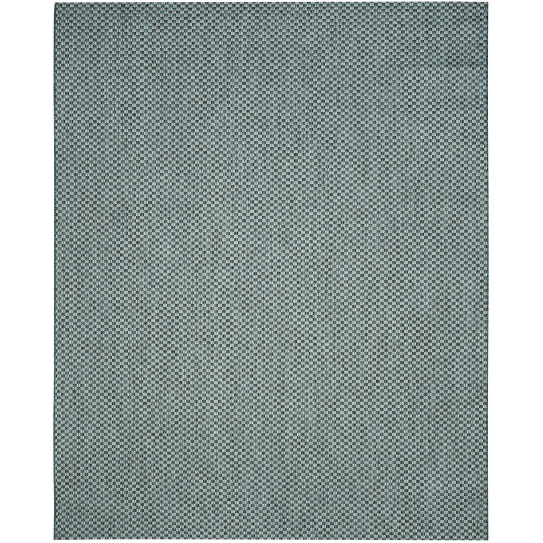 SAFAVIEH Outdoor CY8653-37221 Courtyard Turquoise / Light Grey Rug Image 1