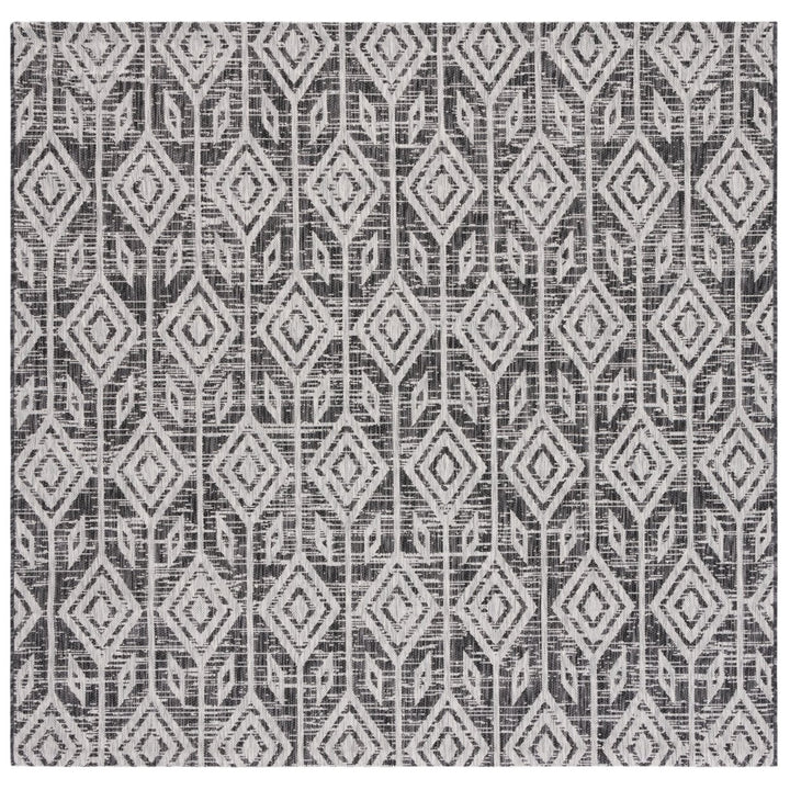 SAFAVIEH Outdoor CY8662-37621 Courtyard Black / Grey Rug Image 1