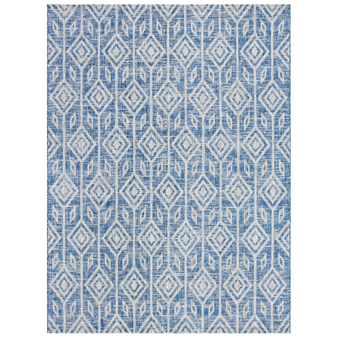 SAFAVIEH Outdoor CY8662-36821 Courtyard Navy / Grey Rug Image 1