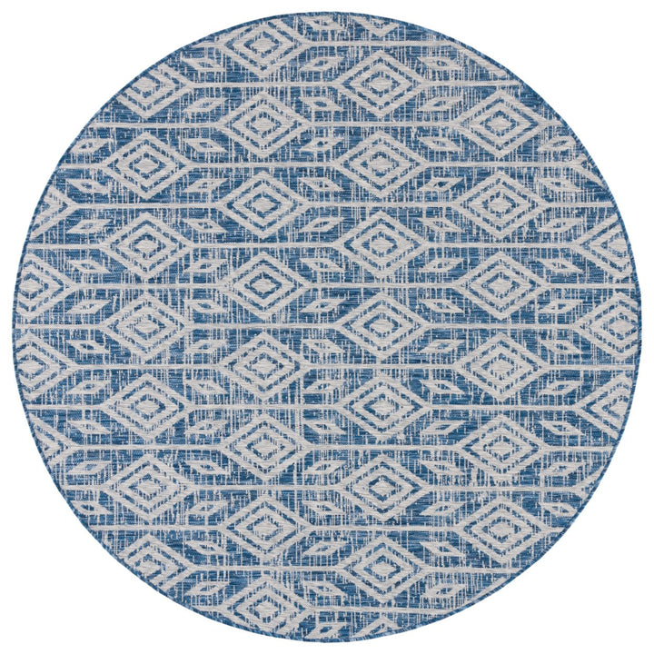 SAFAVIEH Outdoor CY8662-36821 Courtyard Navy / Grey Rug Image 1