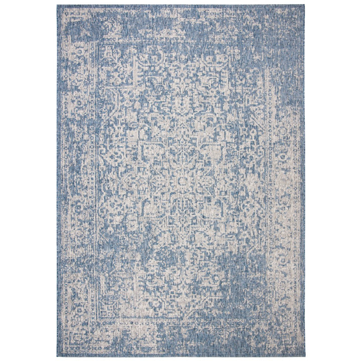 SAFAVIEH Outdoor CY8671-368 Courtyard Navy / Grey Rug Image 1