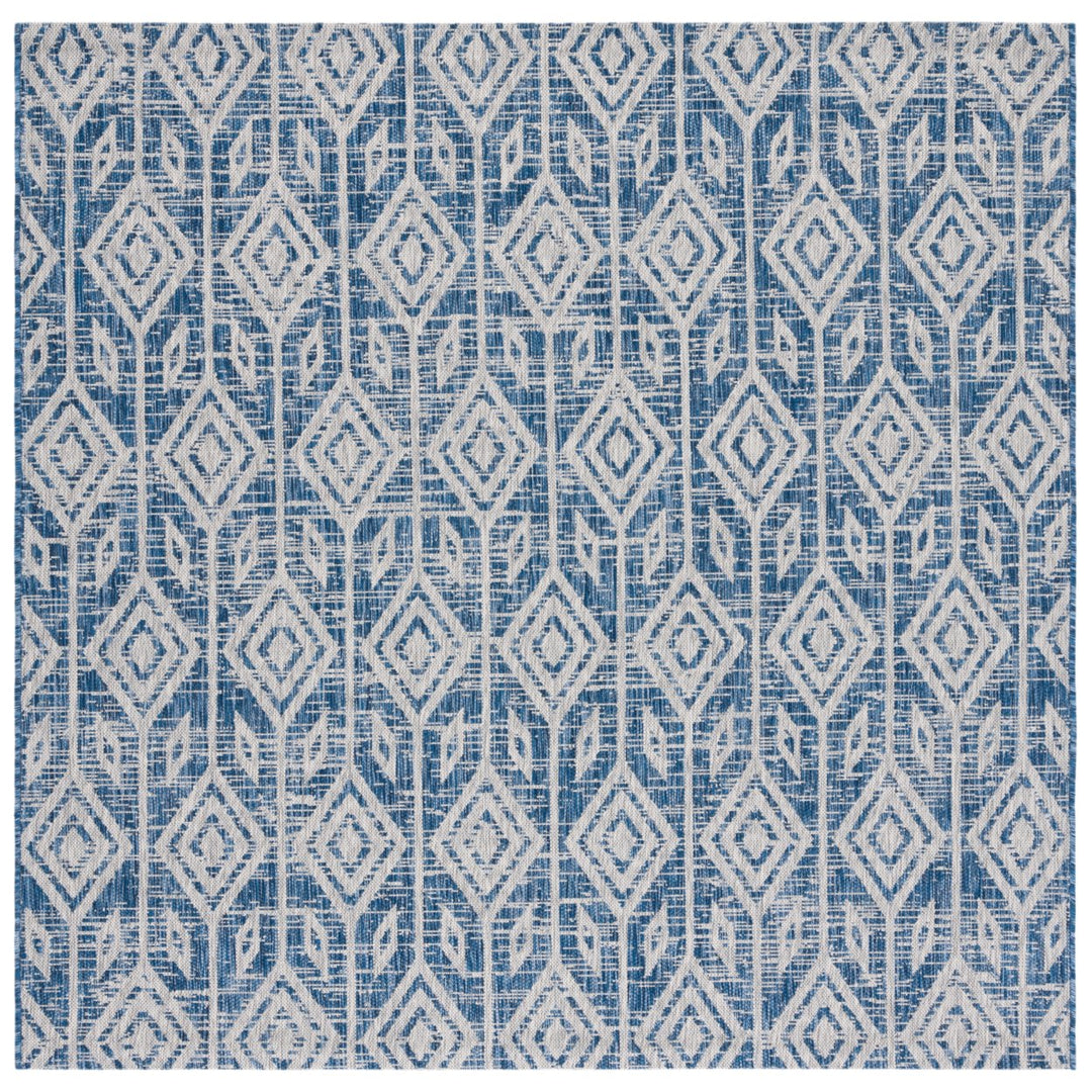 SAFAVIEH Outdoor CY8662-36821 Courtyard Navy / Grey Rug Image 1