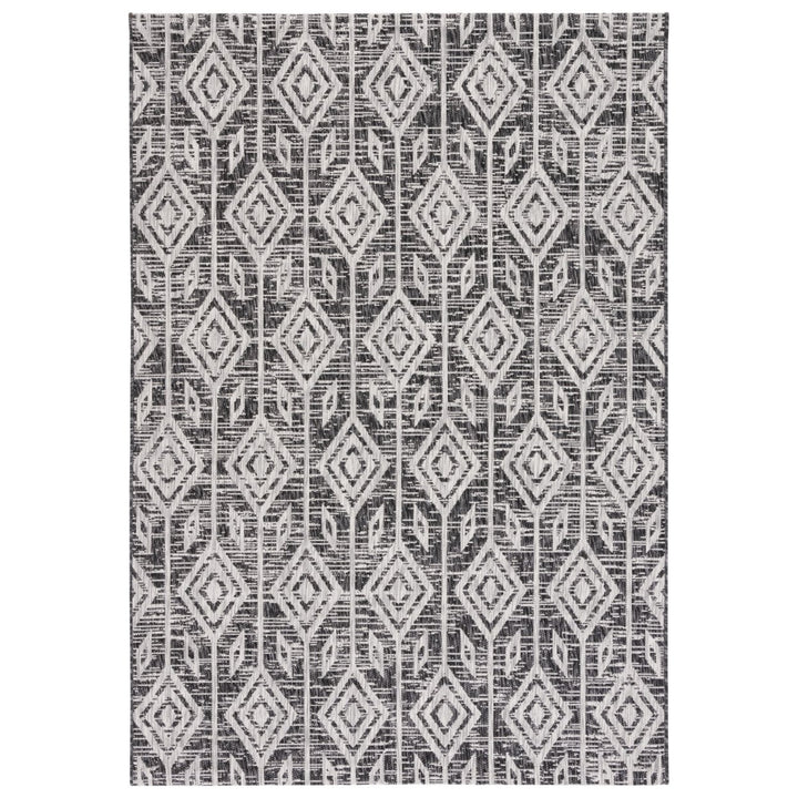 SAFAVIEH Outdoor CY8662-37621 Courtyard Black / Grey Rug Image 1